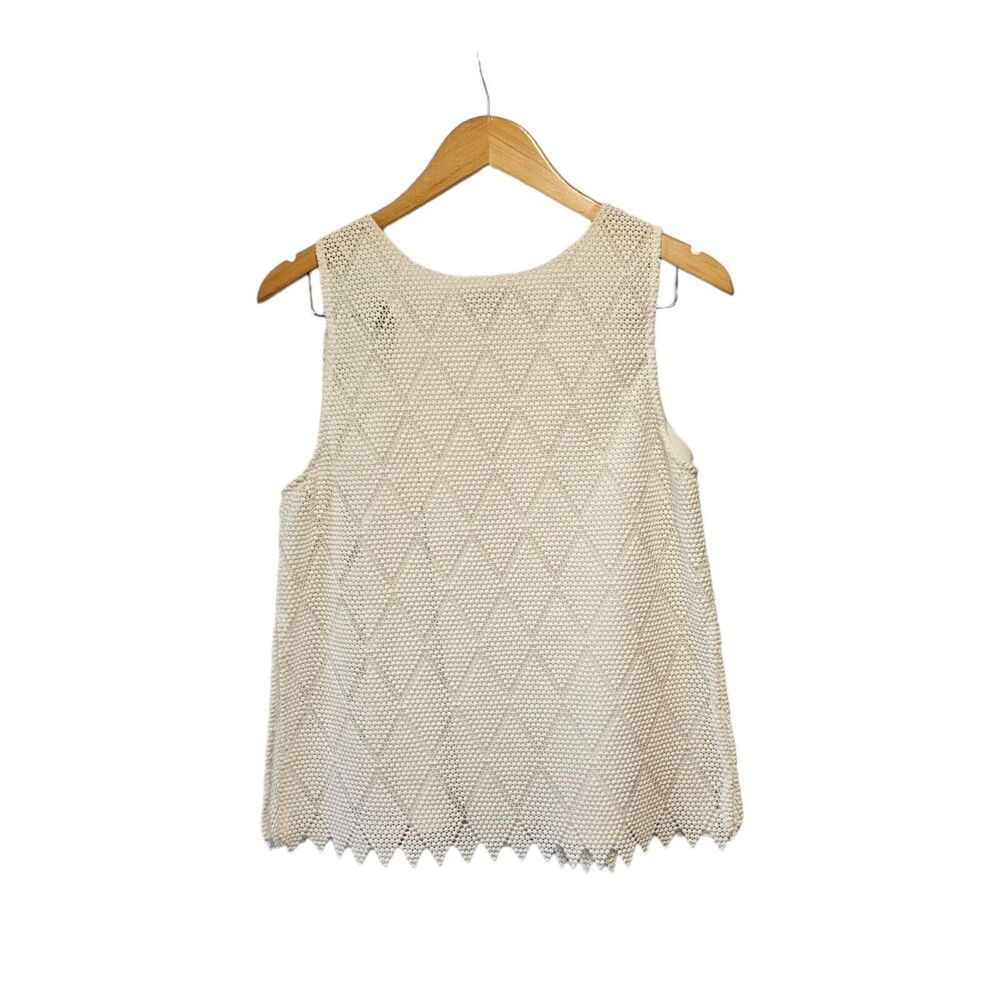 Anthropologie BAILEY 44 Sleeveless‎ Crochet Lace Overlay Top Size SMALL  White